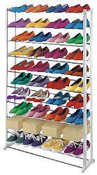Schuhregal bis 40 Paar Schuhe, Schuhschrank Schuhablage Kunststoff Metall Regal
